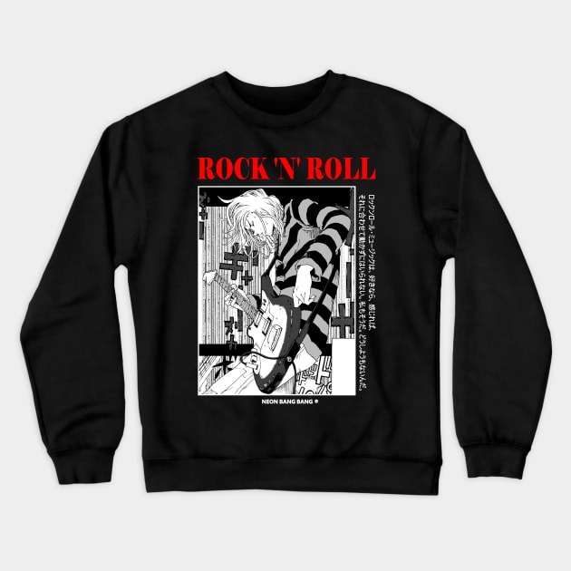 Japanese Streetwear Grunge Rock Punk Anime Crewneck Sweatshirt by Neon Bang Bang